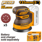 P20S/20V Lithium-Ion 125mm(5") Cordless Random Orbit Sander ING-CT