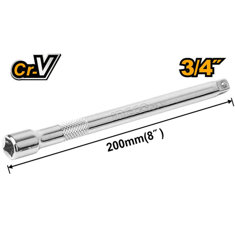 INGCO HEB34081 3/4-inch extension bar, 200mm chrome-plated CR-V steel