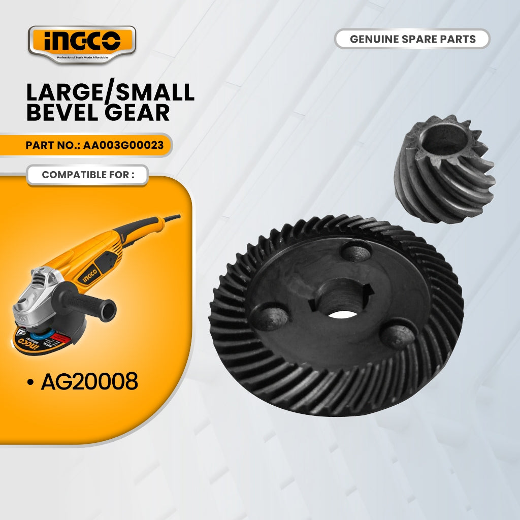 INGCO AA003G00023 Large/Small Bevel Gear for AG20008 Angle Grinder 2000W 7" 8000rpm ING-SP