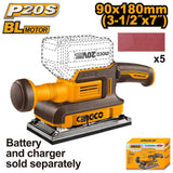 P20S/20V Lithium-Ion Cordless Finishing Sander (90mm x 180mm-3-1/2" x 7") ING-CT