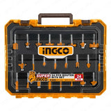 Ingco 24PCS/SET 1/2inches-1/4inches Router Bits Set Shank for Wood ING-HT