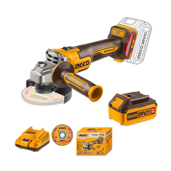 Ingco by Winland P20S 20V cordless brushless angle grinder M10 100mm
