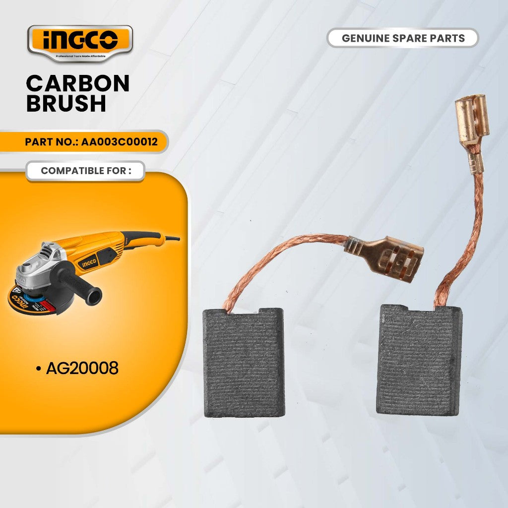 INGCO AA003C00012 Carbon Brush for AG20008 Angle Grinder 2000W 7" 8000rpm ING-SP