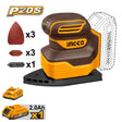 Ingco by Winland P20S 20V lithium-ion cordless palm sander