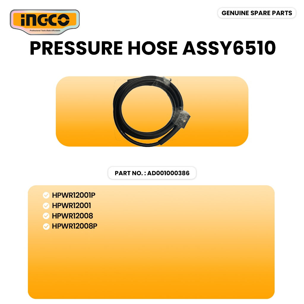 INGCO AD001000386 High Pressure Washer Pressure Hose Assy6510 ING-SP