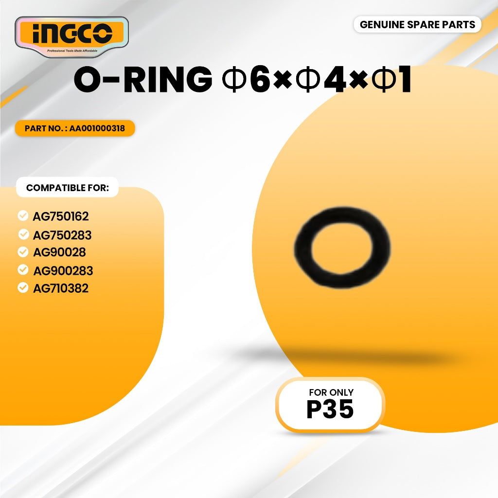 INGCO AA001000318 Angle Grinder O-Ring Φ6×Φ4×Φ1 ING-SP