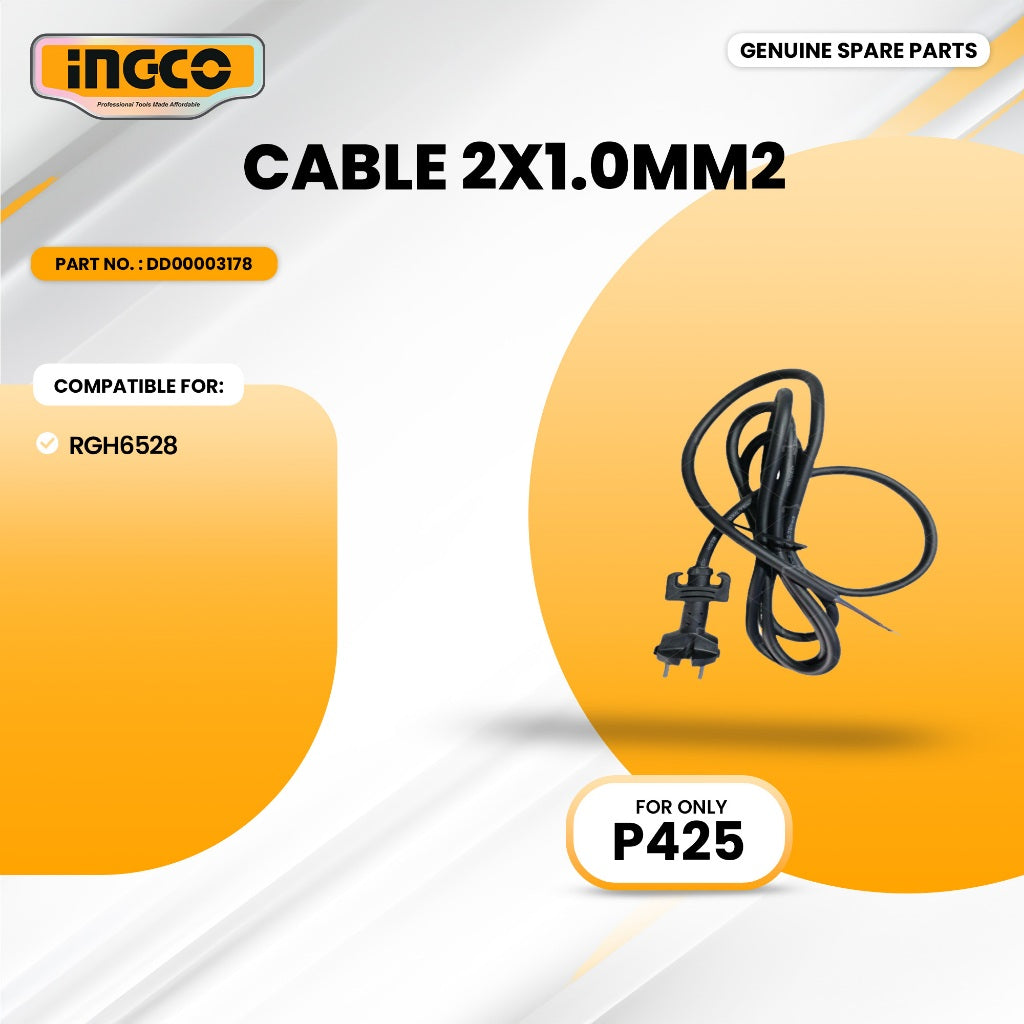 INGCO DD00003178 Cable 2X1.0mm2 for RGH6528 Rotary Hammer 650W ING-SP