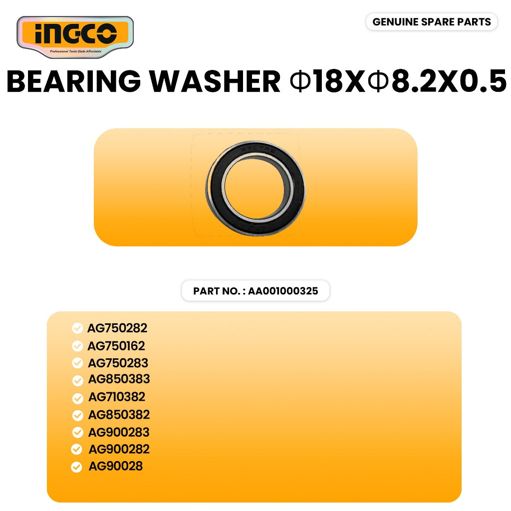 INGCO AA001000325 Angle Grinder Bearing Washer Φ18Xφ8.2X0.5 ING-SP