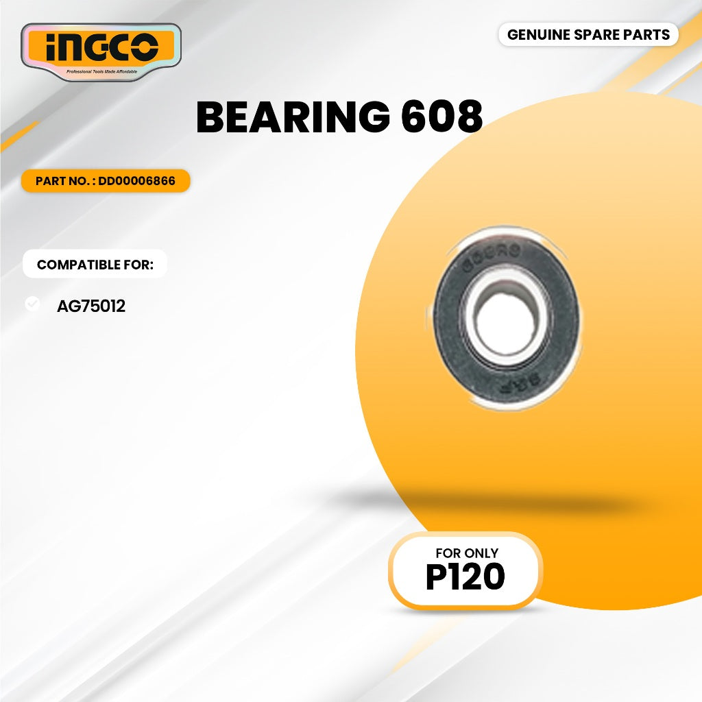 INGCO DD00006866 Bearing 608 for AG75012 Angle Grinder 750W 4 ING-SP