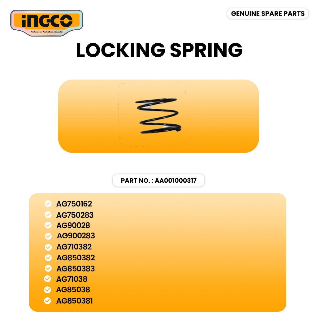 INGCO AA001000317 ANGLE GRINDER Locking Spring ING-SP