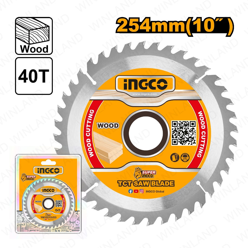 INGCO 10in 254mm industrial TCT circular saw blade for wood cutting TSB125425