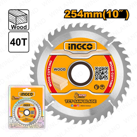 INGCO 10in 254mm industrial TCT circular saw blade for wood cutting TSB125425