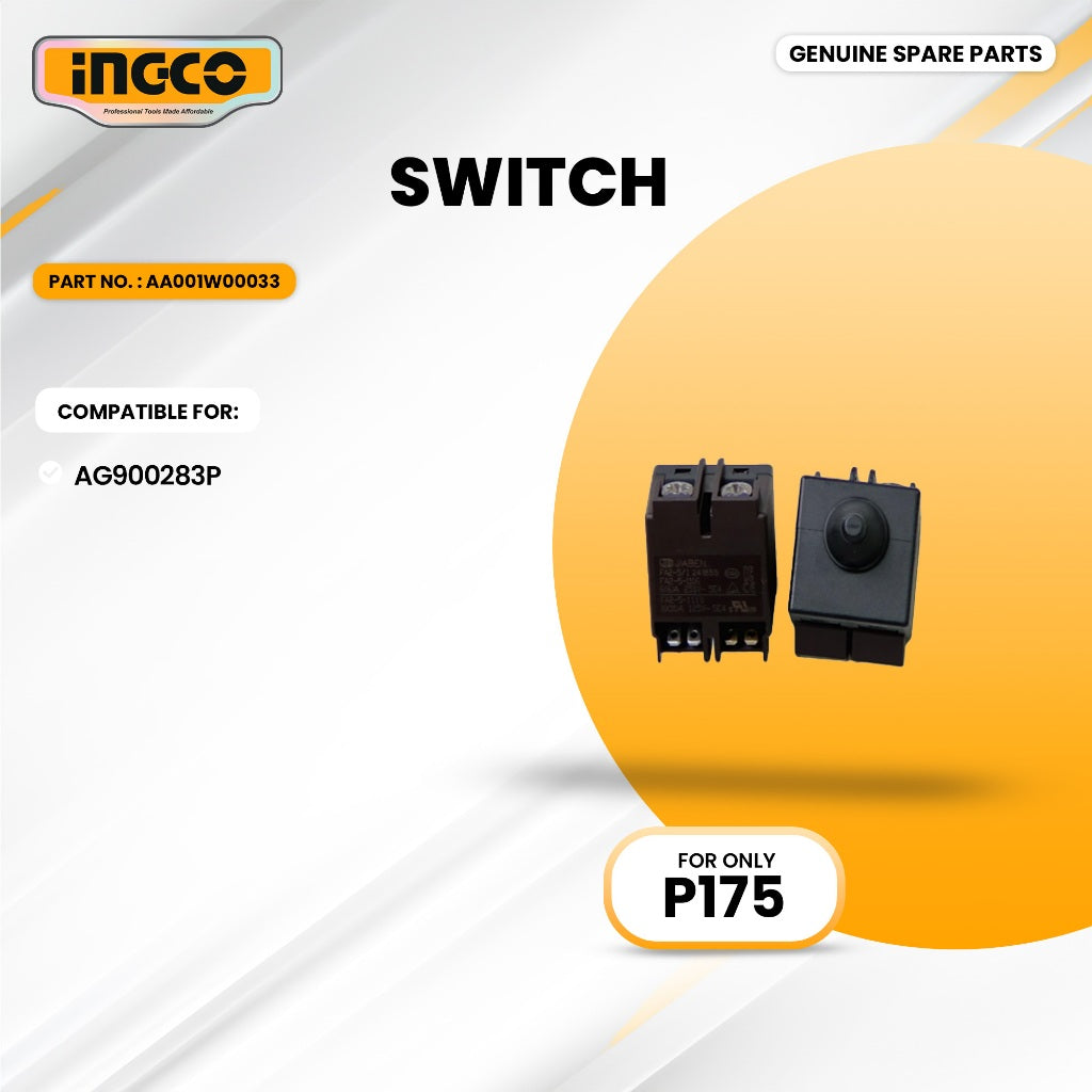 INGCO AA001W00033 Switch for AG900283P Angle Grinder 900W 4 ING-SP