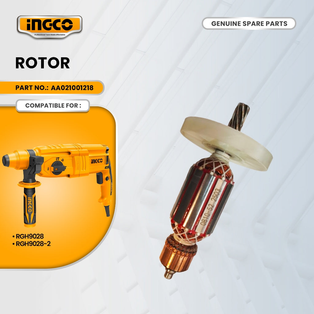 INGCO AA021001218 Rotor for RGH9028 Rotary Hammer Drill SDS Plus System 800W ING-SP