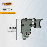 INGCO AAA22000603 Switch for CIDLI20031 Li-Ion Impact Drill 20V 13mm ING-SP