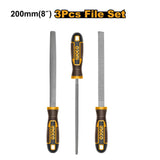 Ingco 200mm(8in) 3PCS/Set Carbon Steel Wood File Carpentry Wood Working Tool HKTFW0308