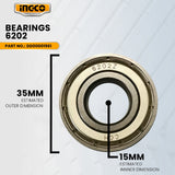 INGCO A1016202000 Bearings 6202 for MX218008P Mixer 1800W ING-SP
