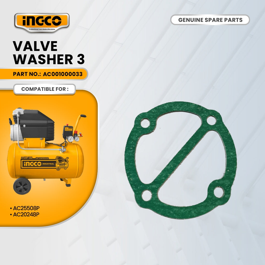 INGCO AC001000033 Valve Washer 3 for AC25508P Air Compressor 1.8kw 2.5HP ING-SP