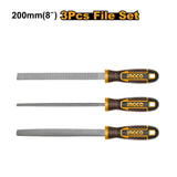 Ingco 200mm(8in) 3PCS/Set Carbon Steel Wood File Carpentry Wood Working Tool HKTFW0308