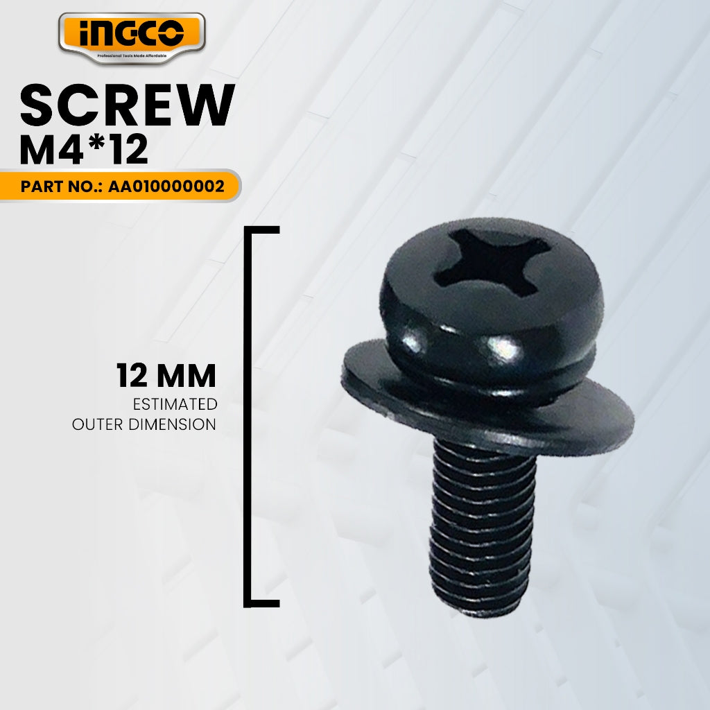 INGCO AA010000002 Screw M4*12 for FS3208 Finishing Sander 320W ING-SP