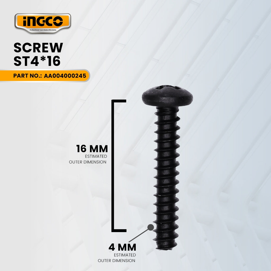 INGCO AA004000245  Screw ST4*16 for ID68016P Impact Drill 680W ING-SP