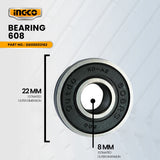 INGCO DD00003162 608 Bearing for RGH6528 Rotary Hammer 650W ING-SP
