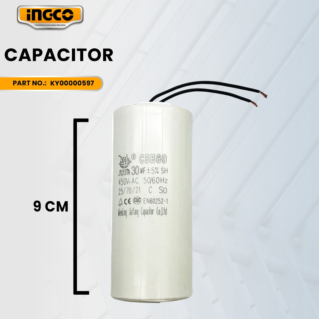 INGCO KY00000597 Capacitor for ACS224501P Air Compressor Oilless (X2) 1500W (4HP) 50L ING-SP