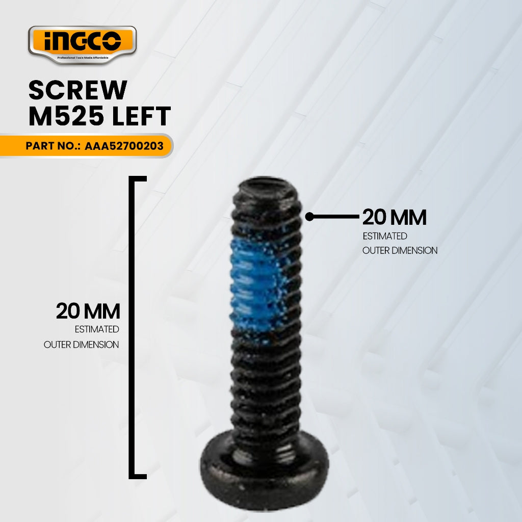 INGCO AAA52700203 Screw M525 Left for CDLI204531 52nm Cordless Drill 20V ING-SP