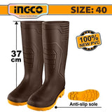 ingco rain boots 100% waterproof virgin pvc with high resistance to alkali (brown) SSH098L.39 alternate view