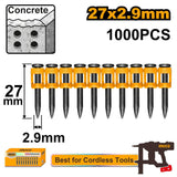 INGCO concrete nails 27 x 2.9mm 1000 pieces for cordless nailer