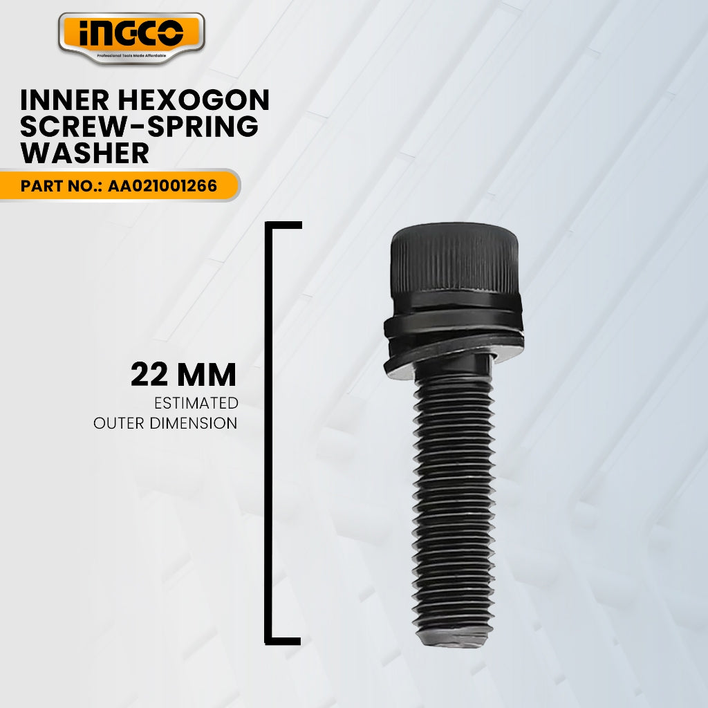 INGCO AA021001266 Inner Hexogon Screw M5*22/Spring Washer for RH10506 Rotary Hammer 1050W ING-SP