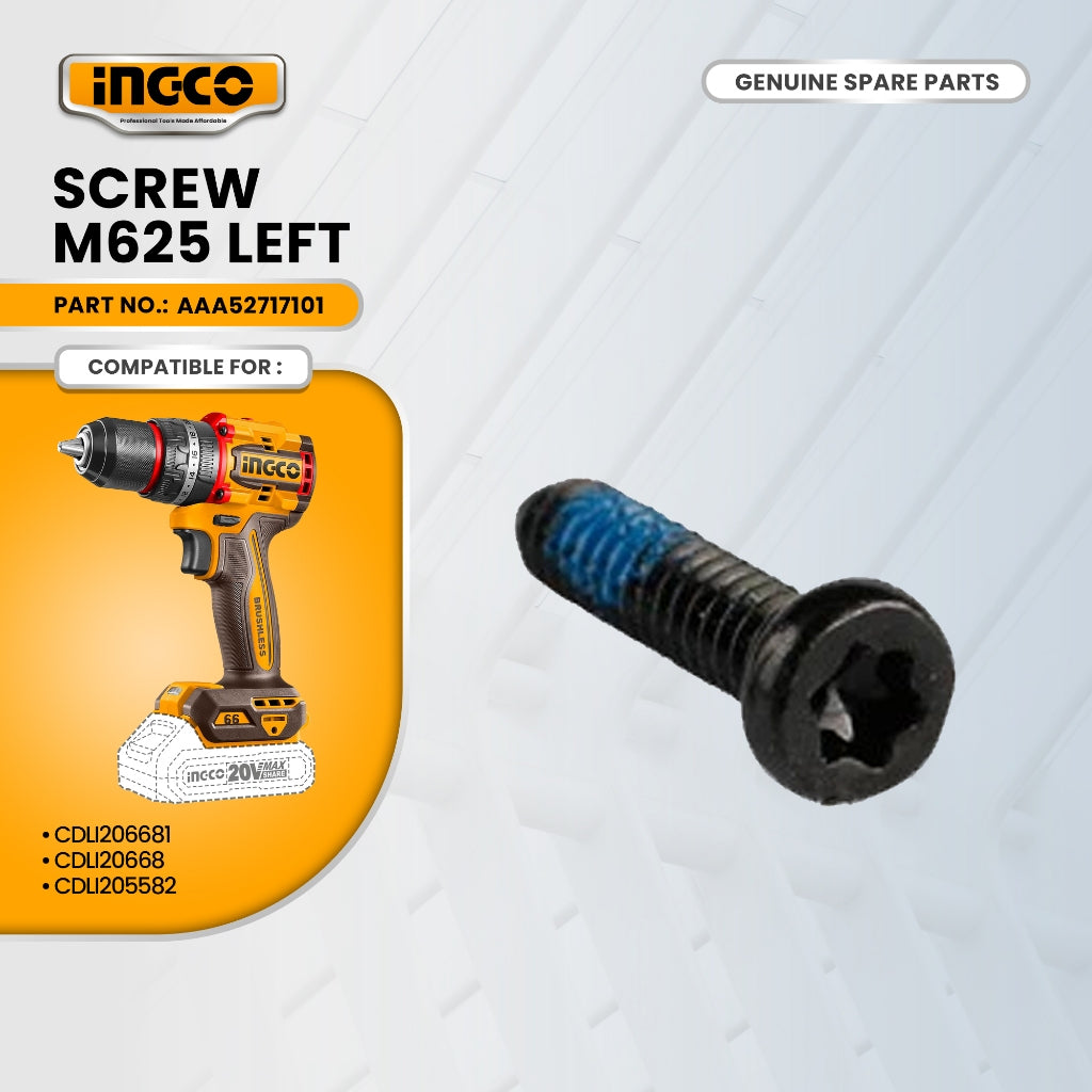 INGCO AAA52717101 Screw M625 Left for CDLI16682 60NM Cordless Drill M16 ING-SP