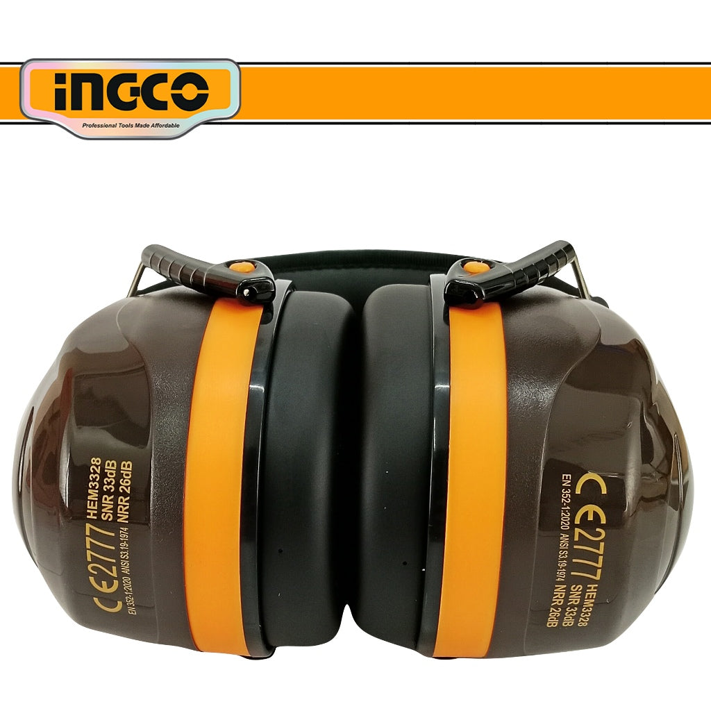 Ingco Impact Resistant Earmuff ANSI3.19-1974 & EN352-2:2020 With Extra Earplug HEM3328