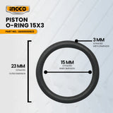 INGCO DD00000823 Piston O-Ring 15X3 for RGH9528  Rotary Hammer 950W ING-SP