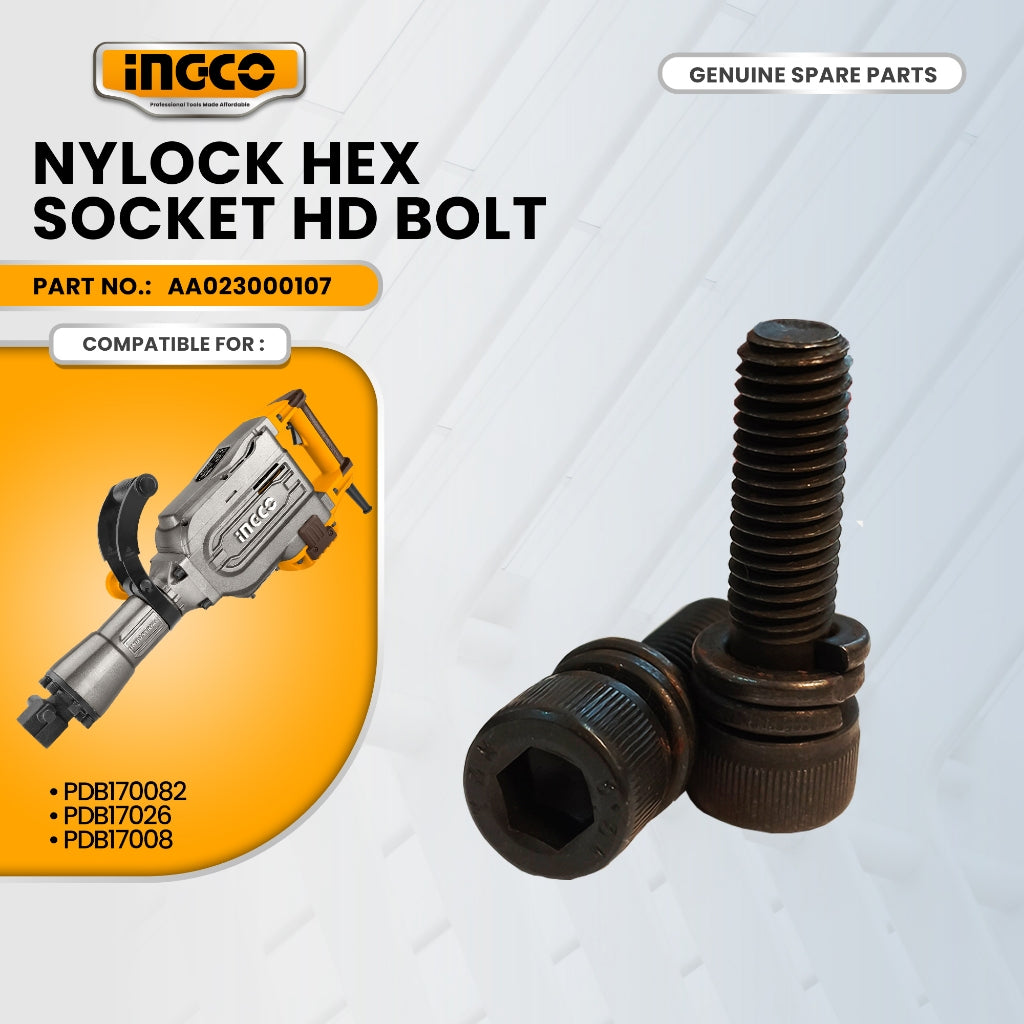 INGCO AA023000107 Nylock Hex Socket HD Bolt for PDB170082 Demolition Breaker 1700W ING-SP