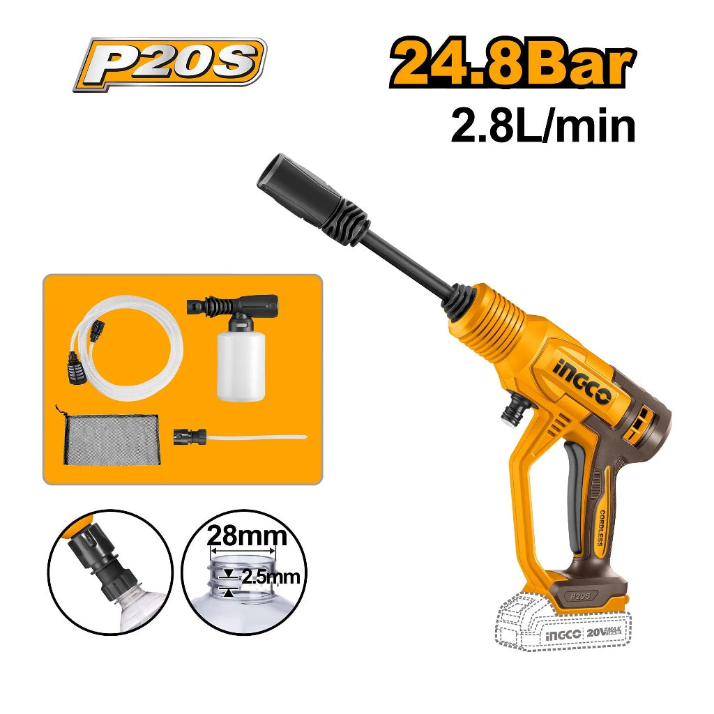 Ingco P20S/20V Lithium-Ion Cordless 4PCS Combo Kit COSLI250208 ING-CT