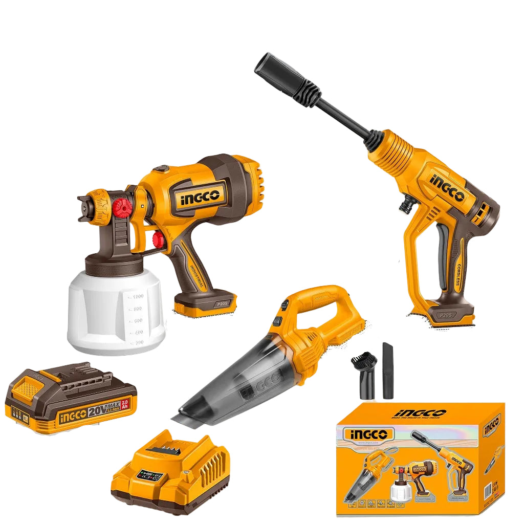 Ingco P20S/20V Lithium-Ion Cordless 3PCS Combo Kit COSLI230522 ING-CT