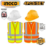 Ingco Safety helmet and Reflective Vests Set ING-HT
