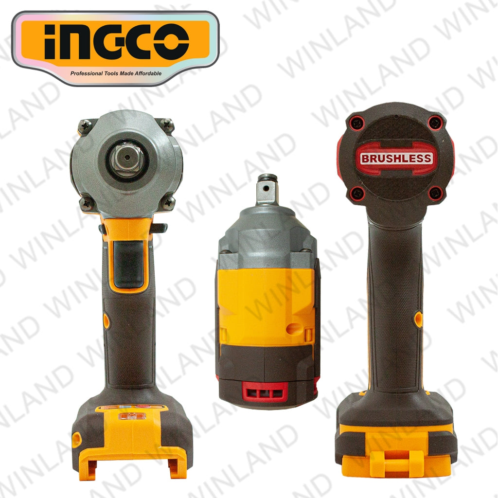 Ingco P20S 20V Brushless Cordless Impact Wrench 405Nm Lithium-Ion-CIWLI20451 ING-CT