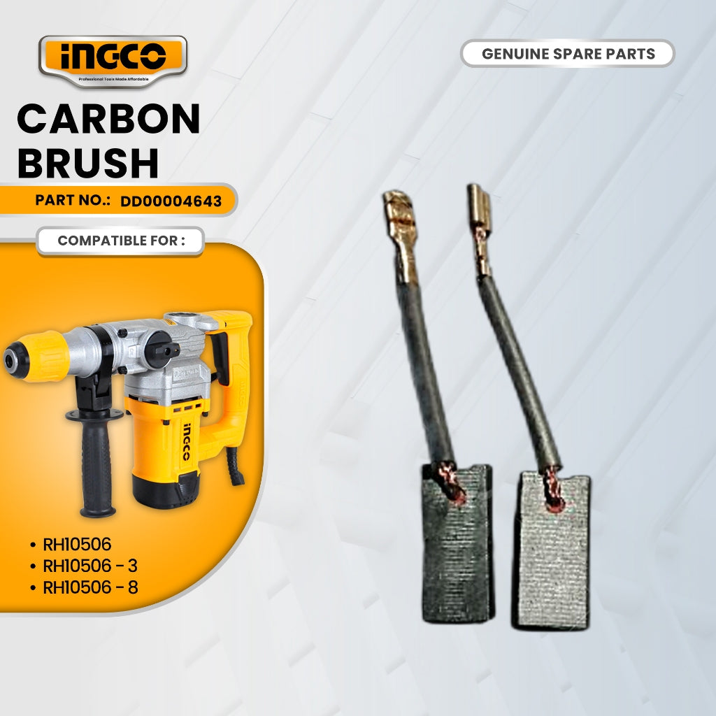 INGCO DD00004643 Carbon Brush for RH10506 Rotary Hammer Drill 1050W ING-SP
