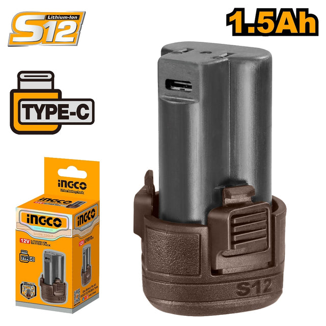 ingco s12 lithium-ion battery pack fbli12152/fbli12153 ing-ac alternate view