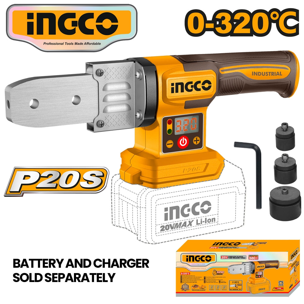Ingco P20S/20V Cordless Plastic Tube Welding Tool Fusion Machine PTWTLI2018 ING-PT