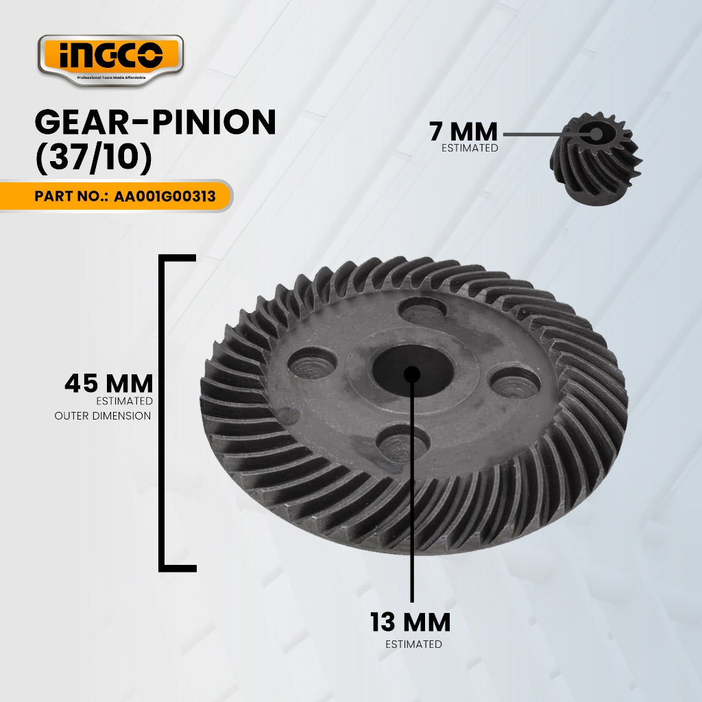 INGCO AA001G00313 Angle Grinder Gear/Pinion(37/10) ING-SP