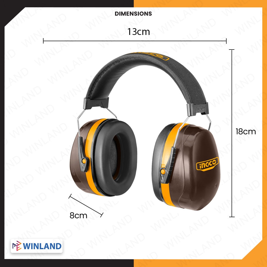 Ingco Impact Resistant Earmuff ANSI3.19-1974 & EN352-2:2020 With Extra Earplug HEM3328