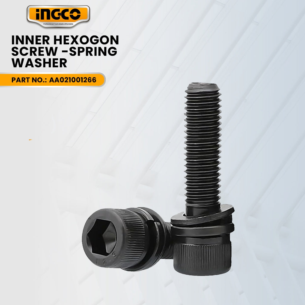 INGCO AA021001266 Inner Hexogon Screw M5*22/Spring Washer for RH10506 Rotary Hammer 1050W ING-SP