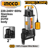 Ingco Sewage Submersible Water Pump for Dirty Water 750W 1HP SPDS75068-5 ING-PT