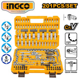 Ingco 201pcs 1/4", 3/8" and 1/2" Socket Set HKTS082016 ING-HT