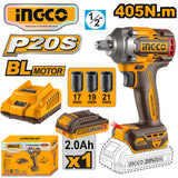 Ingco P20S/20V Lithium-ion Brushless AI Impact Wrench 1/2" 405N.m ING- CT