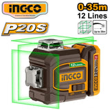 Ingco P20S/20V Lithium-Ion Cordless 3D Laser Level Green Laser Level Range: 0~35m ING-CT