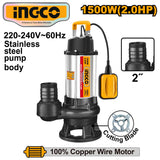Ingco Seawage Submersible Water Pump Dirty Water 1500W 2HP SPDB150068-5 ING-PT